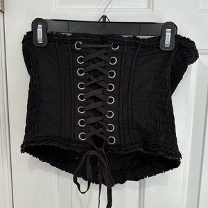 Black corset with back lace up